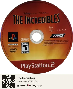 The Incredibles PlayStation 2, NTSC disc