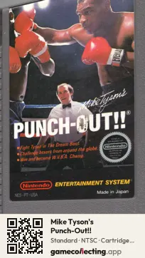 Mike Tyson's Punch-Out!! Nintendo Entertainment System, NTSC cartridge label