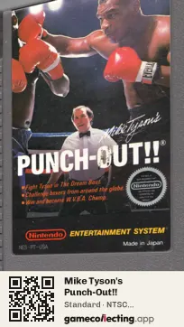 Mike Tyson's Punch-Out!! Nintendo Entertainment System, NTSC cartridge label