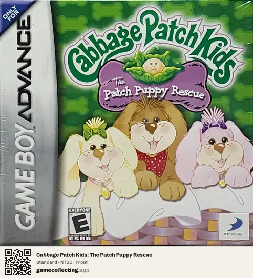 Cabbage Patch Kids: The Patch Puppy Rescue Game Boy Advance, NTSC box front