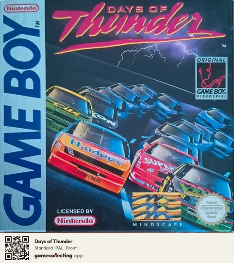 Days of Thunder Game Boy, PAL box front