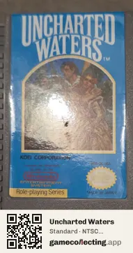 Uncharted Waters Nintendo Entertainment System, NTSC cartridge label