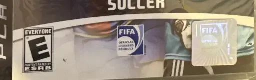 FIFA 08, the ESRB box on its front
