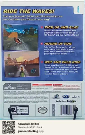 Kawasaki Jet Ski Nintendo Wii, NTSC box back