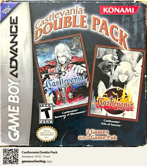 Castlevania Double Pack Game Boy Advance, NTSC box front