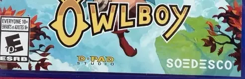 Owlboy, the ESRB box on its front
