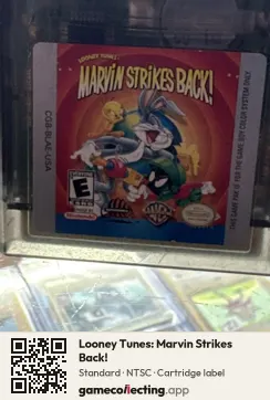 Looney Tunes: Marvin Strikes Back! Game Boy Color, NTSC cartridge label