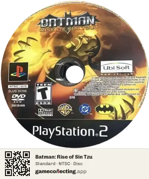 Batman: Rise of Sin Tzu PlayStation 2, NTSC disc