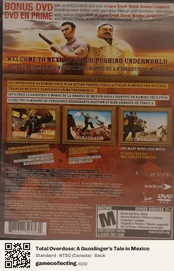 Total Overdose: A Gunslinger's Tale in Mexico PlayStation 2, Canada box back