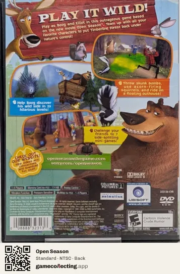 Open Season PlayStation 2, NTSC box back