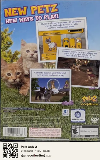Petz Catz 2 PlayStation 2, NTSC box back
