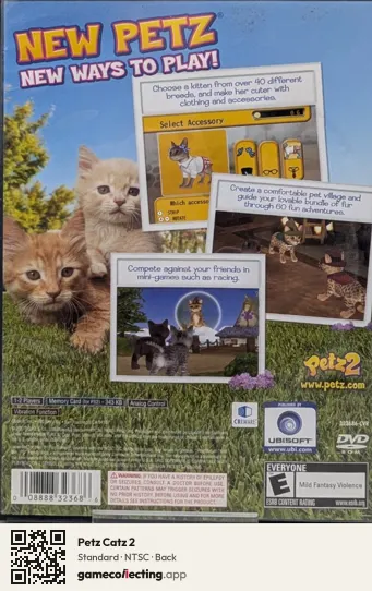 Petz Catz 2 PlayStation 2, NTSC box back
