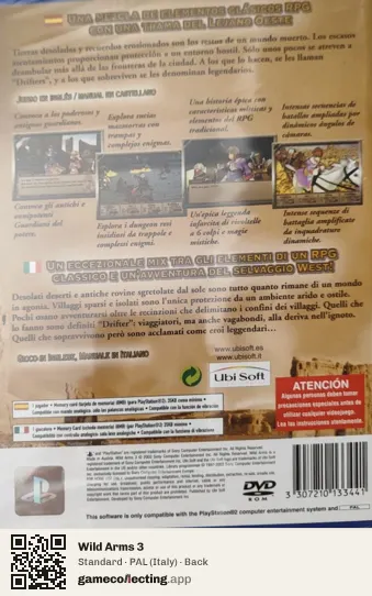 Wild Arms 3 PlayStation 2, Italy box back