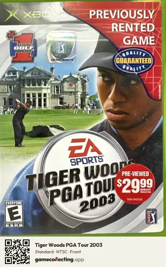 Tiger Woods PGA Tour 2003 Xbox, NTSC box front