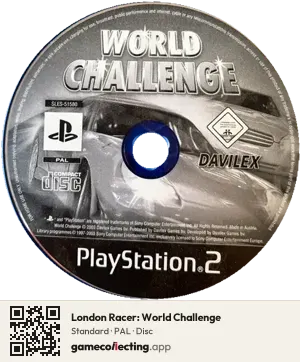 London Racer: World Challenge PlayStation 2, PAL disc