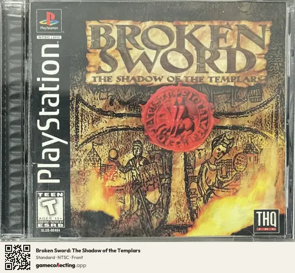 Broken Sword: The Shadow of the Templars PlayStation, NTSC box front