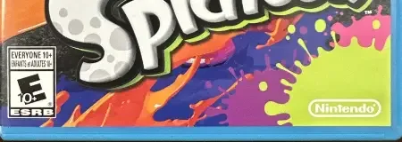 Splatoon, the ESRB box on its front