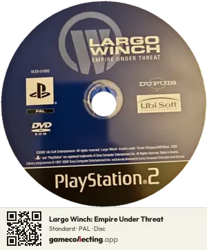 Largo Winch: Empire Under Threat PlayStation 2, PAL disc