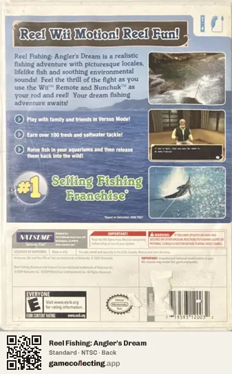 Reel Fishing: Angler's Dream Nintendo Wii, NTSC box back