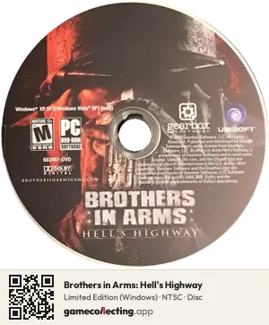 Brothers in Arms: Hell's Highway Computer, NTSC disc