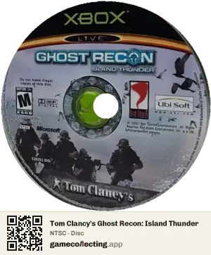 Tom Clancy's Ghost Recon: Island Thunder Xbox, NTSC disc