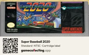 Super Baseball 2020 Super Nintendo Entertainment System, NTSC cartridge label
