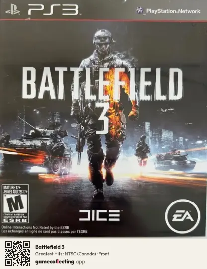 Battlefield 3 PlayStation 3, Canada box front
