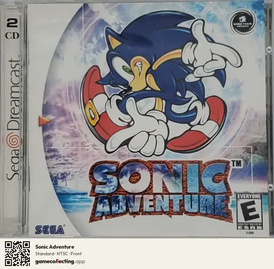 Sonic Adventure Sega Dreamcast, NTSC box front