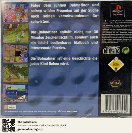 The Dalmatians PlayStation, PAL box back