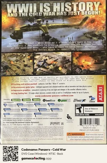Codename: Panzers - Cold War Computer, NTSC box back