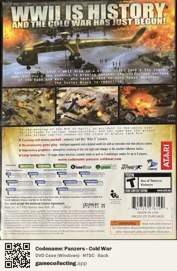 Codename: Panzers - Cold War Computer, NTSC box back