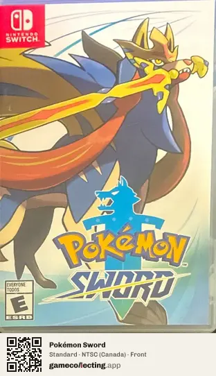 Pokémon Sword Nintendo Switch, Canada box front