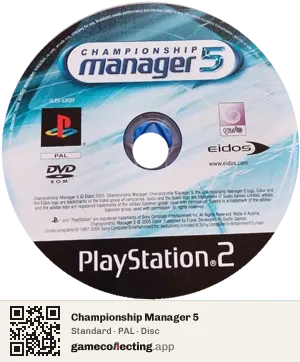 Championship Manager 5 PlayStation 2, PAL disc