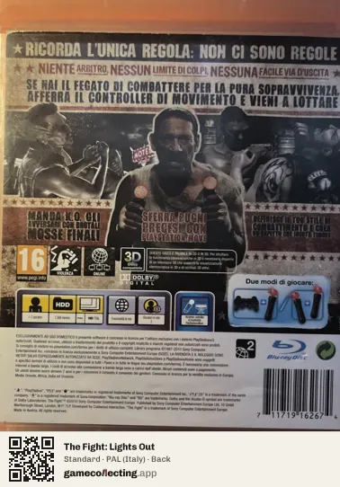 The Fight: Lights Out PlayStation 3, Italy box back