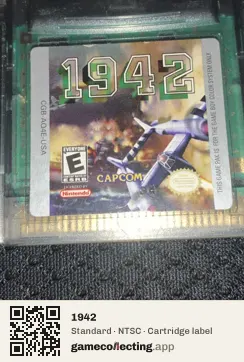 1942 Game Boy Color, NTSC cartridge label