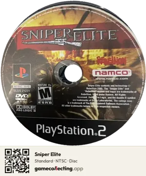 Sniper Elite PlayStation 2, NTSC disc