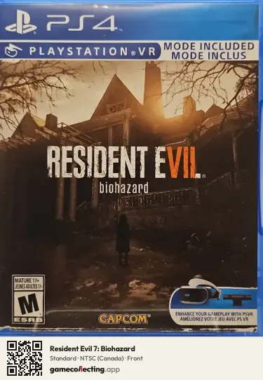 Resident Evil 7: Biohazard PlayStation 4, Canada box front