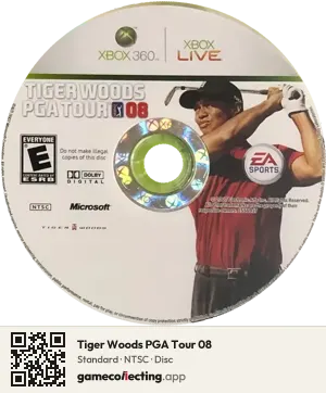 Tiger Woods PGA Tour 08 Xbox 360, NTSC disc