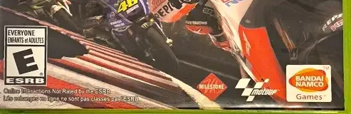 MotoGP 14, the ESRB box on its front