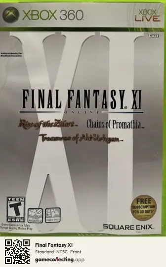 Final Fantasy XI Xbox 360, NTSC box front