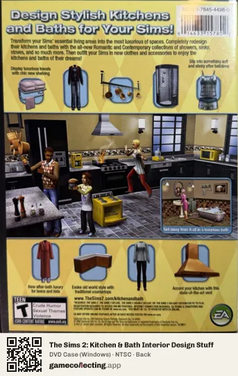 The Sims 2: Kitchen & Bath Interior Design Stuff Computer, NTSC box back