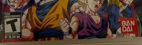 Dragon Ball: Raging Blast 2, the ESRB box on its front