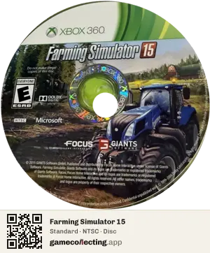 Farming Simulator 15 Xbox 360, NTSC disc