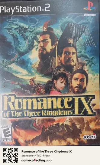 Romance of the Three Kingdoms IX PlayStation 2, NTSC box front