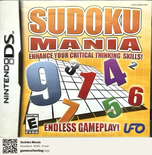 Sudoku Mania Nintendo DS, NTSC box front
