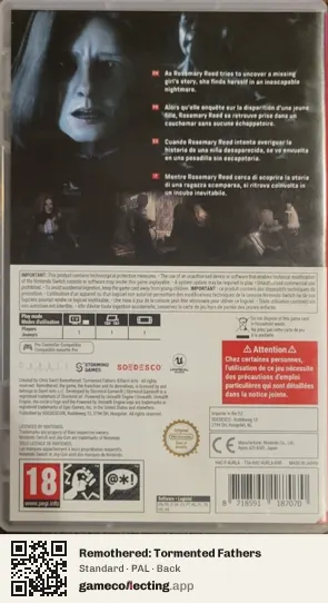 Remothered: Tormented Fathers Nintendo Switch, PAL box back