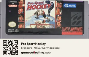 Pro Sport Hockey Super Nintendo Entertainment System, NTSC cartridge label