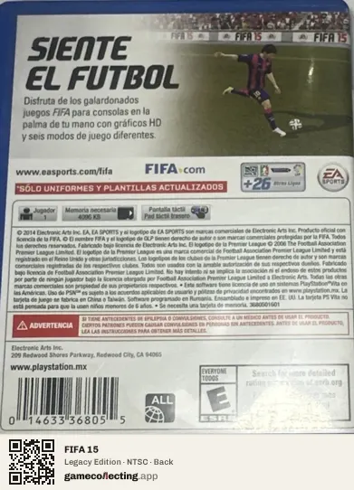 FIFA 15 PlayStation Vita, NTSC box back