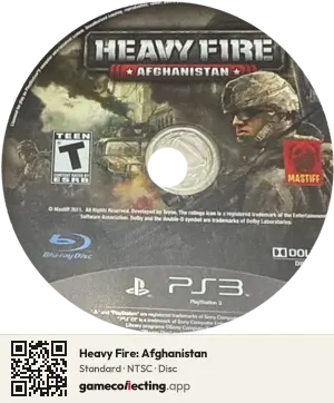 Heavy Fire: Afghanistan PlayStation 3, NTSC disc