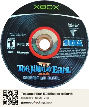 ToeJam & Earl III: Mission to Earth Xbox, NTSC disc